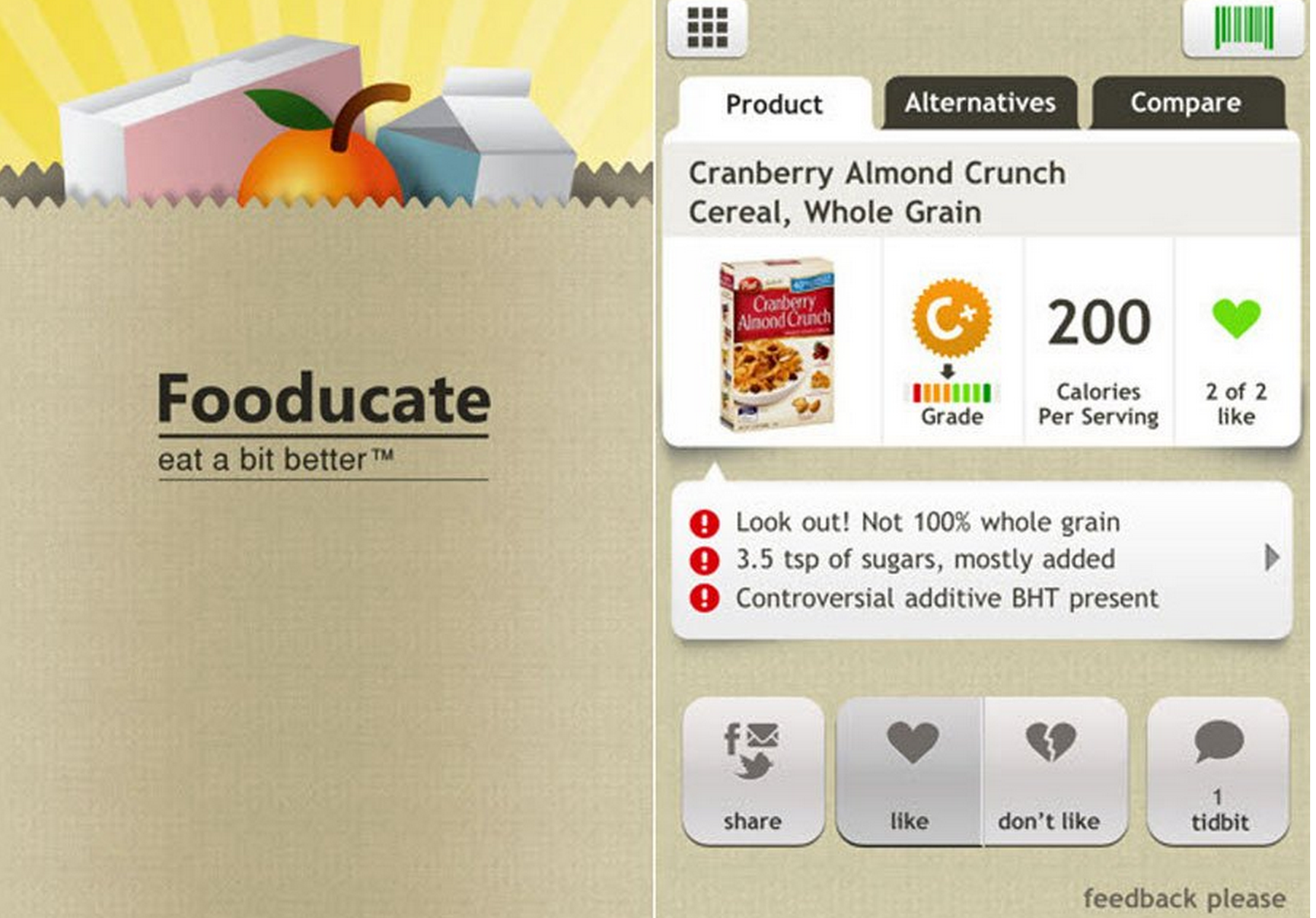Fooducate, Favorite App